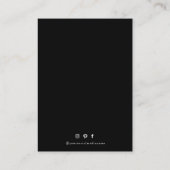 Minimalistische Zwart Oorbel Display Businesskaart Visitekaartje (Achterkant)