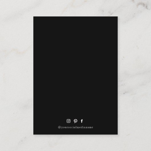 Minimalistische Zwart Oorbel Display Businesskaart Visitekaartje (Achterkant)