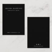Minimalistische Zwart Oorbel Display Businesskaart Visitekaartje (Voorkant / Achterkant)