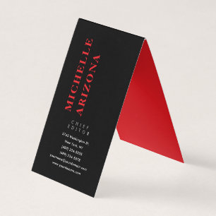 Minimalistische Zwart Rood & Wit Modern Profession Visitekaartje