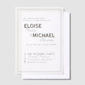 Minimalistische Zwart-Trouser Formele Trouwdag Vellum Uitnodigingen (Offset)