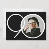 Minimalistische Zwart Wit Aangepaste Foto 90e Verj Kaart (Voorkant)