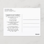 Minimalistische zwart-wit aankondiging van eindexa briefkaart (Achterkant)