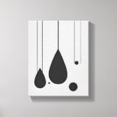 Minimalistische zwart-wit Abstracte kunst Canvas Afdruk (Voorkant)