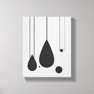 Minimalistische zwart-wit Abstracte kunst Canvas Afdruk