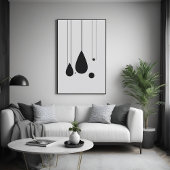 Minimalistische zwart-wit Abstracte kunst Perfect Poster