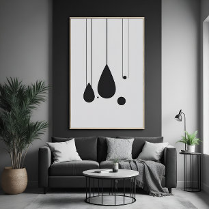 Minimalistische zwart-wit Abstracte kunst Perfect Poster
