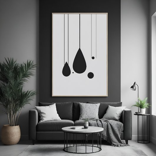 Minimalistische zwart-wit Abstracte kunst Perfect Poster