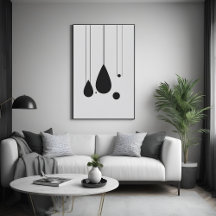 Minimalistische zwart-wit Abstracte kunst