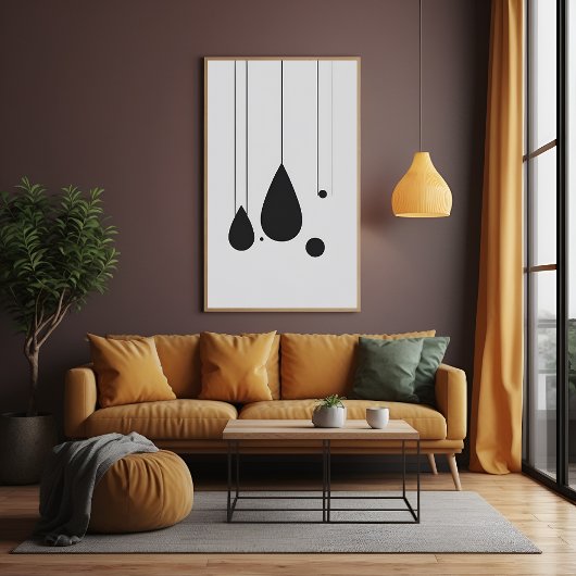 Minimalistische zwart-wit Abstracte kunst Poster