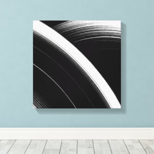 Minimalistische zwart-wit Abstracte muurkunst | Co Canvas Afdruk (Insitu (Houten vloer))