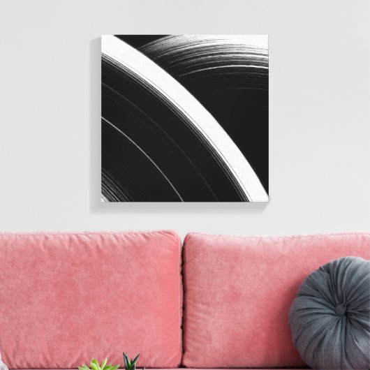 Minimalistische zwart-wit Abstracte muurkunst | Co Canvas Afdruk (Insitu (Woonkamer))