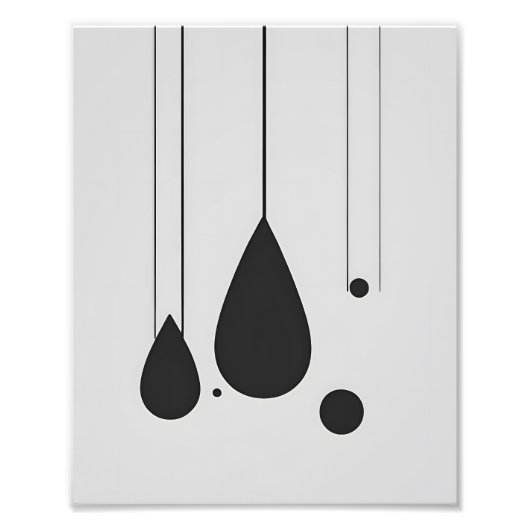 Minimalistische zwart-wit Abstracte muurkunst Foto Afdruk (Voorkant)