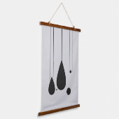 Minimalistische zwart-wit Abstracte muurkunst Hangend Wandkleed (Gebogen)