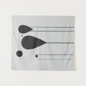 Minimalistische zwart-wit Abstracte muurkunst Wandkleed (Voorkant (horizontaal))