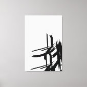 Minimalistische Zwart wit abstracte verticale muur Canvas Afdruk (Voorkant)