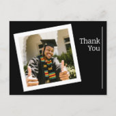 Minimalistische zwart-wit Afstudeerder foto Dank u Briefkaart (Voorkant)