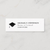 Minimalistische zwart-wit Afstuderen netwerken Contactkaartje (Voorkant)