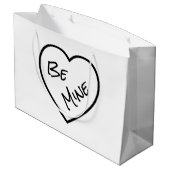Minimalistische zwart-wit Be Mine gepersonaliseerd Groot Cadeauzakje (Achterkant Gekanteld)
