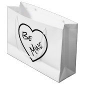 Minimalistische zwart-wit Be Mine gepersonaliseerd Groot Cadeauzakje (Voorkant Gekanteld)