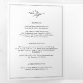 Minimalistische zwart-wit blad moderne bruiloft drieluik aankondiging (Binnenzijde eerst)