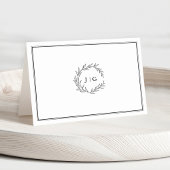 Minimalistische Zwart-Wit Blad Moderne Plaats Kaar Kaart