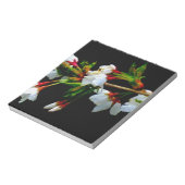 Minimalistische zwart wit bloeiende kersenbloesems notitieblok (Linkerzijde)