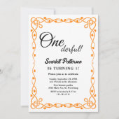 Minimalistische zwart-wit bloemen 1e verjaardag kaart (Voorkant)