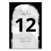 💍 Minimalistische zwart-wit boogfoto bruiloft Kaart (Achterkant)