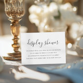 Minimalistische zwart-wit bruids display douche informatiekaartje