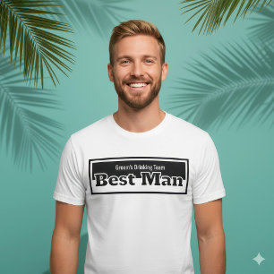 Minimalistische Zwart & Wit Bruidsgetuige Drank Te T-shirt