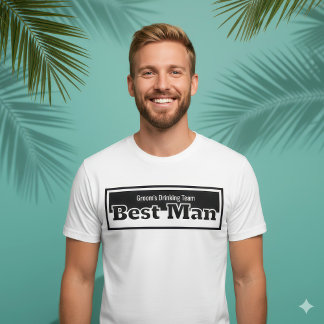 Minimalistische Zwart & Wit Bruidsgetuige Drank Te T-shirt