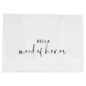 Minimalistische zwart-wit bruidsmeisje van eer groot cadeauzakje (Achterkant)