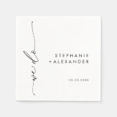 Minimalistische zwart-wit bruidspapier servet (Voorkant)