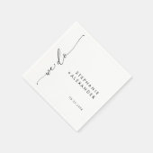 Minimalistische zwart-wit bruidspapier servet (Hoek)