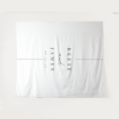 Minimalistische zwart-wit bruiloft achtergrond wandkleed (Voorkant (horizontaal))