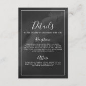 Minimalistische zwart-wit bruiloft details informatiekaartje (Voorkant)