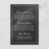 Minimalistische zwart-wit bruiloft details informatiekaartje (Achterkant)