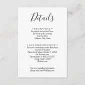 Minimalistische zwart-wit bruiloft details QR-code Informatiekaartje (Voorkant)