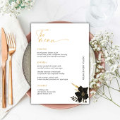 Minimalistische zwart-wit bruiloft Drinken Bar Men Menu