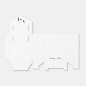 Minimalistische zwart-wit bruiloft gasten bedankdoosjes (Uitgevouwen)