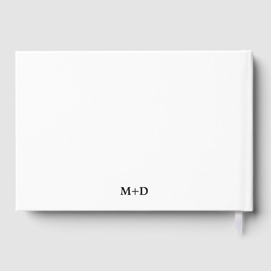 Minimalistische zwart-wit bruiloft gastenboek (Achterkant)