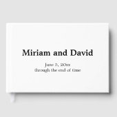 Minimalistische zwart-wit bruiloft gastenboek (Voorkant)