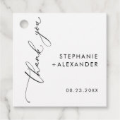 Minimalistische zwart-wit bruiloft gunst Label (Voorkant)