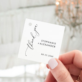 Minimalistische zwart-wit bruiloft gunst Label