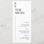 Minimalistische zwart-wit bruiloft menu Kaart (Voorkant)