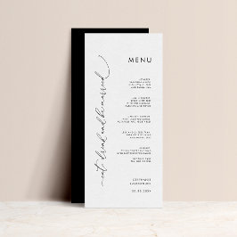 Minimalistische zwart-wit bruiloft platte menu