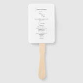 Minimalistische zwart wit bruiloft programma fan handwaaier (Voorkant)