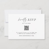 Minimalistische zwart-wit bruiloft QR-code RSVP-ka RSVP Kaartje (Voorkant)