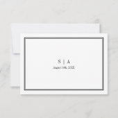 Minimalistische zwart-wit bruiloft reactie Kaart (Achterkant)